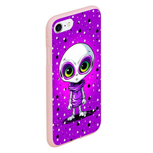 Чехол iPhone 7/8 матовый Alien - purple color / 3D-Светло-розовый – фото 2