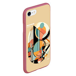 Чехол iPhone 7/8 матовый Баухаус - Глаза ацтека, цвет: 3D-малиновый — фото 2
