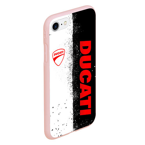 Чехол iPhone 7/8 матовый Ducati - двоичный / 3D-Светло-розовый – фото 2