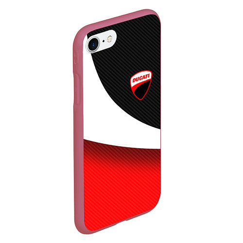Чехол iPhone 7/8 матовый Ducati - красно-черный / 3D-Малиновый – фото 2