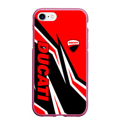 Чехол iPhone 7/8 матовый Ducati- red stripes