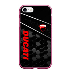 Чехол iPhone 7/8 матовый Ducati - технологическая броня, цвет: 3D-малиновый