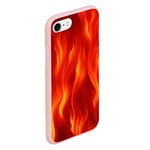 Чехол iPhone 7/8 матовый Огонь рыжий / 3D-Светло-розовый – фото 2