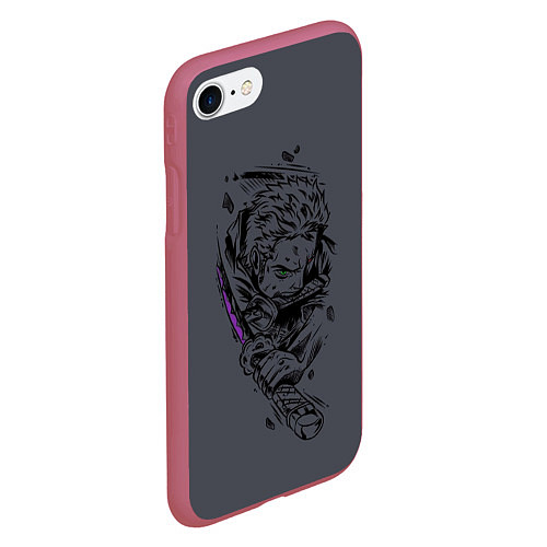 Чехол iPhone 7/8 матовый One Piece - Roronoa Zoro / 3D-Малиновый – фото 2