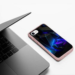 Чехол iPhone 7/8 матовый Неоновые частицы, цвет: 3D-светло-розовый — фото 2