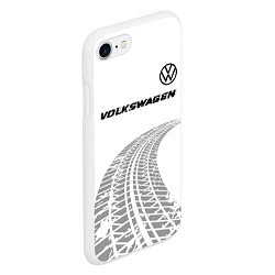 Чехол iPhone 7/8 матовый Volkswagen speed на светлом фоне со следами шин: с, цвет: 3D-белый — фото 2