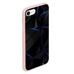 Чехол iPhone 7/8 матовый Black blue style, цвет: 3D-светло-розовый — фото 2