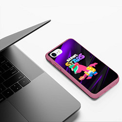 Чехол iPhone 7/8 матовый Brawl stars Doug, цвет: 3D-малиновый — фото 2