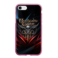 Чехол iPhone 7/8 матовый Baldurs Gate 3 dark logo