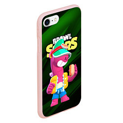 Чехол iPhone 7/8 матовый Doug Brawl stars dark green, цвет: 3D-светло-розовый — фото 2