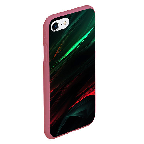 Чехол iPhone 7/8 матовый Dark red and green / 3D-Малиновый – фото 2