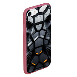 Чехол iPhone 7/8 матовый Объемная черная конструкция, цвет: 3D-малиновый — фото 2