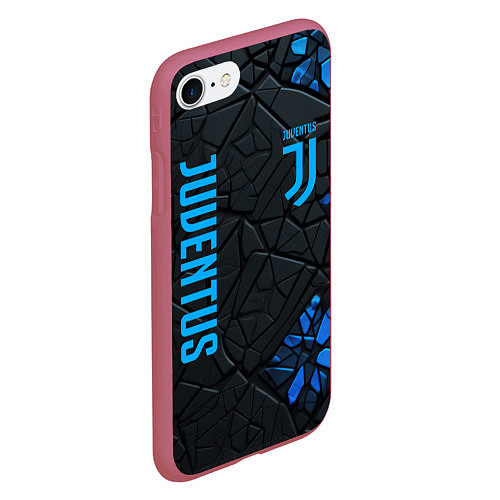 Чехол iPhone 7/8 матовый Juventus logo / 3D-Малиновый – фото 2