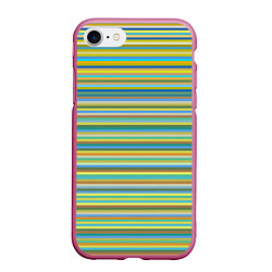 Чехол iPhone 7/8 матовый Горизонтальные разноцветные полосы