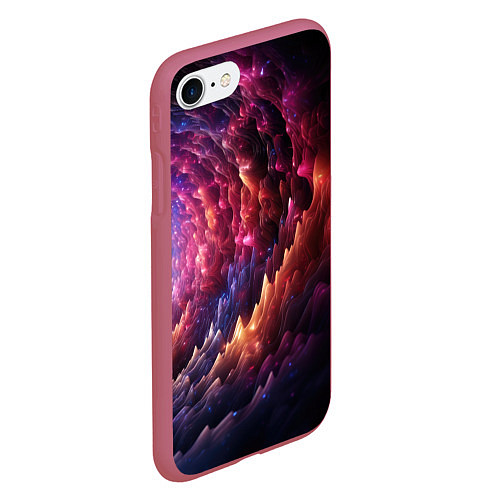 Чехол iPhone 7/8 матовый Звездная космическая спираль / 3D-Малиновый – фото 2