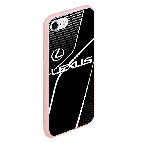 Чехол iPhone 7/8 матовый Lexus - white line / 3D-Светло-розовый – фото 2