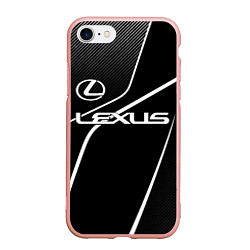 Чехол iPhone 7/8 матовый Lexus - white line, цвет: 3D-светло-розовый