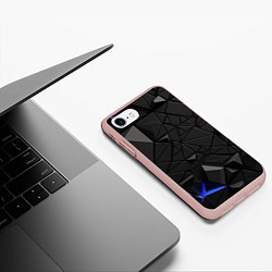 Чехол iPhone 7/8 матовый Черная объемная текстура, цвет: 3D-светло-розовый — фото 2