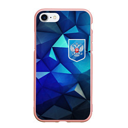 Чехол iPhone 7/8 матовый Russia blue abstract, цвет: 3D-светло-розовый