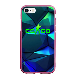 Чехол iPhone 7/8 матовый CSGO blue green gradient