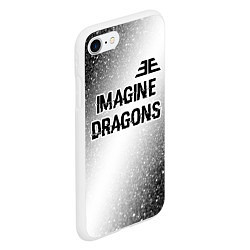 Чехол iPhone 7/8 матовый Imagine Dragons glitch на светлом фоне: символ све, цвет: 3D-белый — фото 2