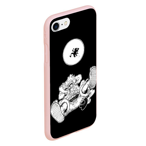 Чехол iPhone 7/8 матовый Луффи и гир 5 на луне / 3D-Светло-розовый – фото 2