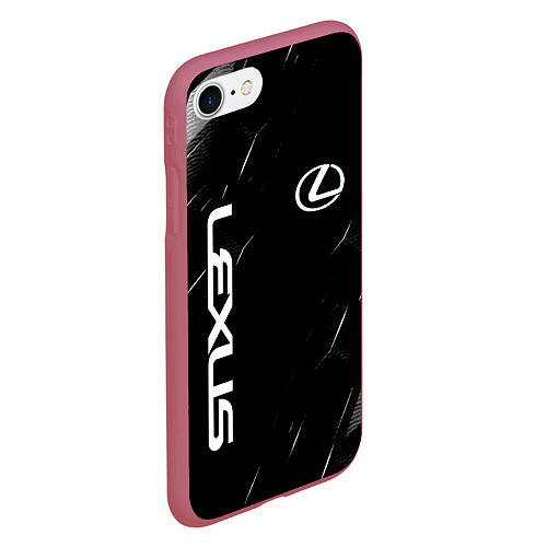 Чехол iPhone 7/8 матовый Lexus - minimalism / 3D-Малиновый – фото 2