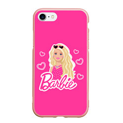 Чехол iPhone 7/8 матовый Кукла Барби, цвет: 3D-светло-розовый