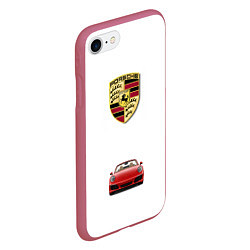 Чехол iPhone 7/8 матовый Porsche car, цвет: 3D-малиновый — фото 2