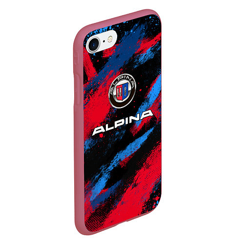 Чехол iPhone 7/8 матовый Alpina - BMW colors / 3D-Малиновый – фото 2