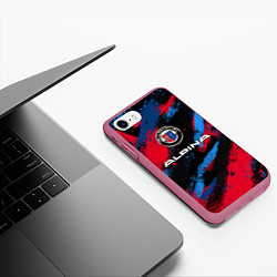 Чехол iPhone 7/8 матовый Alpina - BMW colors, цвет: 3D-малиновый — фото 2