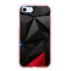 Чехол iPhone 7/8 матовый Black blue red elements