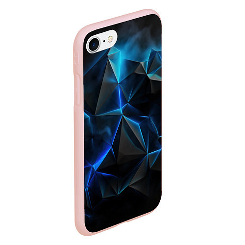 Чехол iPhone 7/8 матовый Blue abstract ice / 3D-Светло-розовый – фото 2