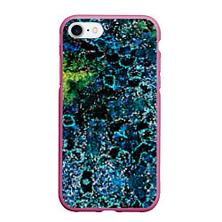 Чехол iPhone 7/8 матовый Мозаичный узор в синих и зеленых тонах