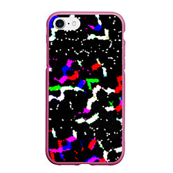 Чехол iPhone 7/8 матовый Цветные угловатые фигуры на черном