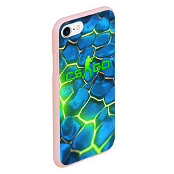 Чехол iPhone 7/8 матовый CSGO green blue neon, цвет: 3D-светло-розовый — фото 2