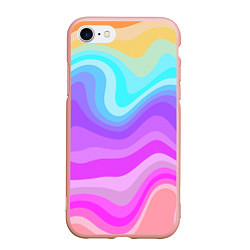 Чехол iPhone 7/8 матовый Неоновая разноцветная волна