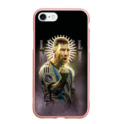 Чехол iPhone 7/8 матовый Лионель Месси сборная Аргентины ЧМ 2022, цвет: 3D-светло-розовый