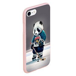 Чехол iPhone 7/8 матовый Panda striker of the Florida Panthers, цвет: 3D-светло-розовый — фото 2