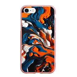 Чехол iPhone 7/8 матовый Акриловые краски - оранжевые
