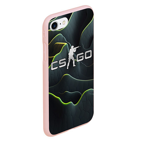 Чехол iPhone 7/8 матовый CSGO green dark texture / 3D-Светло-розовый – фото 2