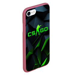 Чехол iPhone 7/8 матовый CSGO green texture logo, цвет: 3D-малиновый — фото 2