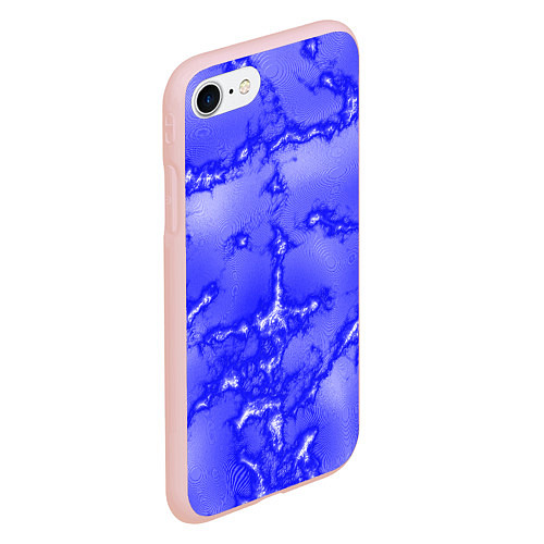 Чехол iPhone 7/8 матовый Темно-синий мотив / 3D-Светло-розовый – фото 2
