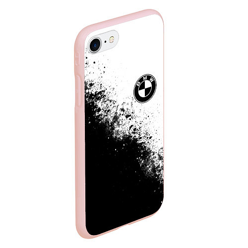 Чехол iPhone 7/8 матовый BMW - black and white / 3D-Светло-розовый – фото 2
