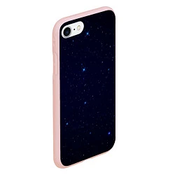 Чехол iPhone 7/8 матовый Тёмный космос и синие звёзды, цвет: 3D-светло-розовый — фото 2