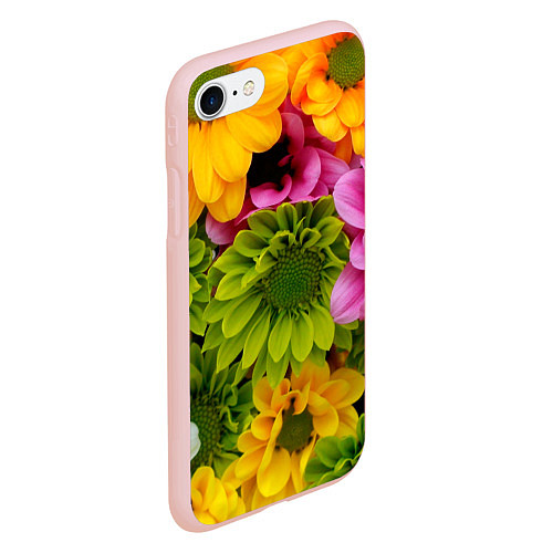Чехол iPhone 7/8 матовый Паттерн цветочный / 3D-Светло-розовый – фото 2