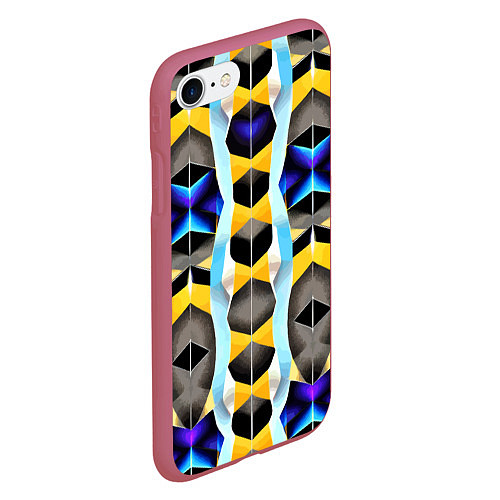 Чехол iPhone 7/8 матовый Vanguard geometric pattern - neural network / 3D-Малиновый – фото 2