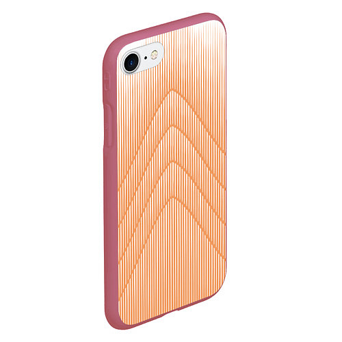 Чехол iPhone 7/8 матовый Полосатый оранжевый градиент / 3D-Малиновый – фото 2