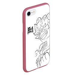 Чехол iPhone 7/8 матовый Ван пис - Луффи гир 5, цвет: 3D-малиновый — фото 2