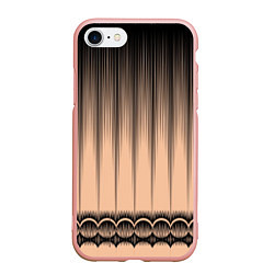 Чехол iPhone 7/8 матовый Персиковый полосатый градиент, цвет: 3D-светло-розовый